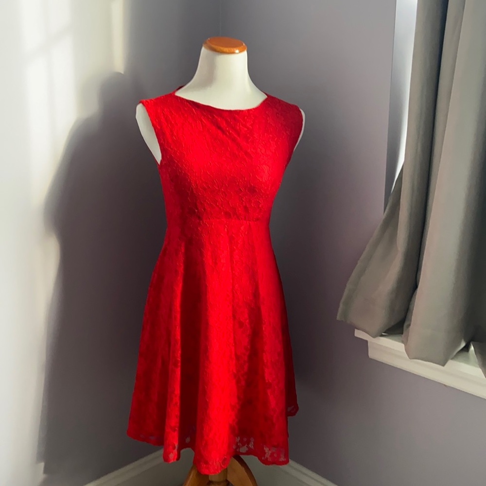 French Connection Red Lace dress